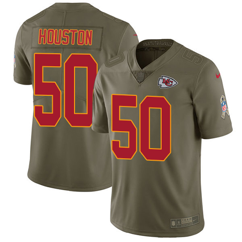 Nike Chiefs #50 Justin Houston Olive Men's Stitched NFL Limited Salute to Service Jersey